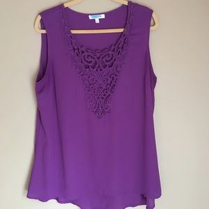 Sleeveless Dressy Tank Purple Large Indigo Rose